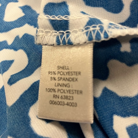 cj banks, dress, blue & white print, 1X - Picture 3 of 5